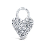0.05ct 14k White Gold Diamond Pave Heart Hoop Charm